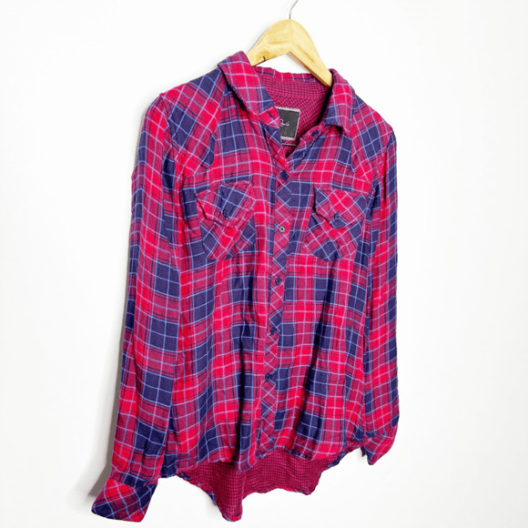 Rails Kendra Plaid Shirt Red Blue Button Down flannel soft womens XS - Picture 3 of 7